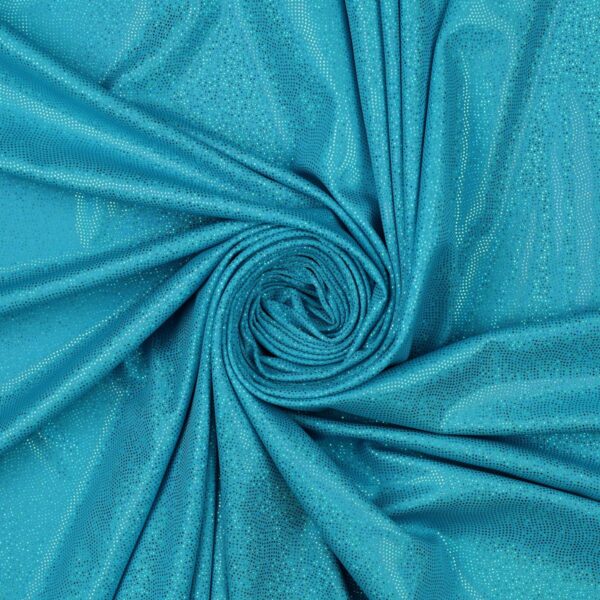Lycra Fantasia Glitter Puntinato New - al Metro - Turchese Glitter Turchese