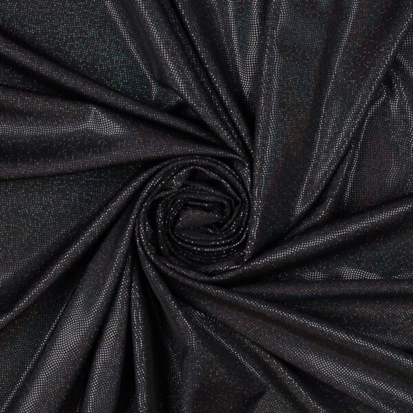 Lycra Fantasia Glitter Puntinato New - al Metro - Nero Glitter Nero