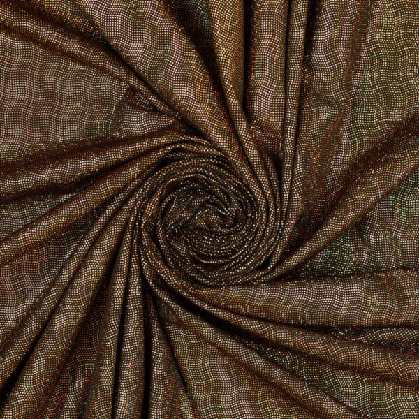 Lycra Fantasia Glitter Puntinato New - al Metro - Nero Glitter Oro