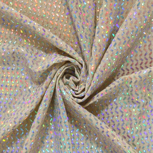 Maglia Elastica Lurex con Paillettes Zig Zag Iridescente -  Nudo
