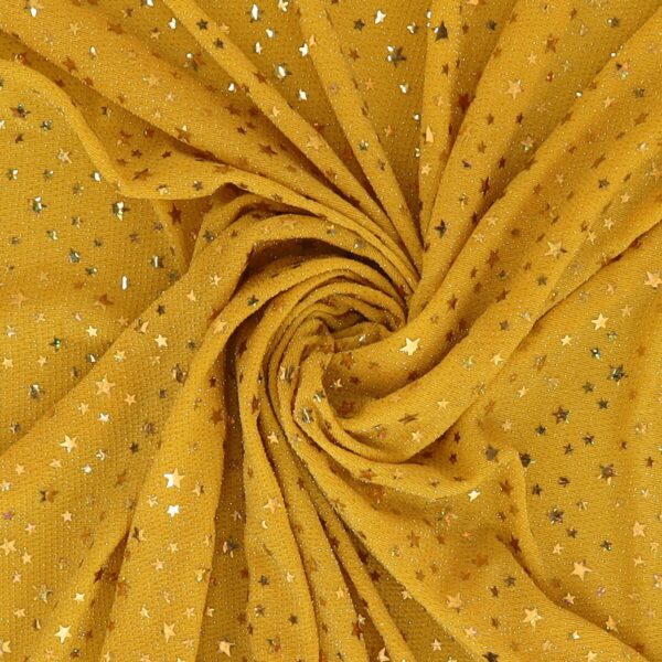 Maglia Elastica Lurex con Paillettes Stella - Giallo Paillettes Gialla