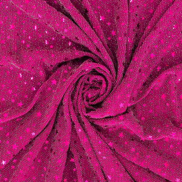 Maglia Elastica Lurex con Paillettes Stella - Fucsia Paillettes Fucsia