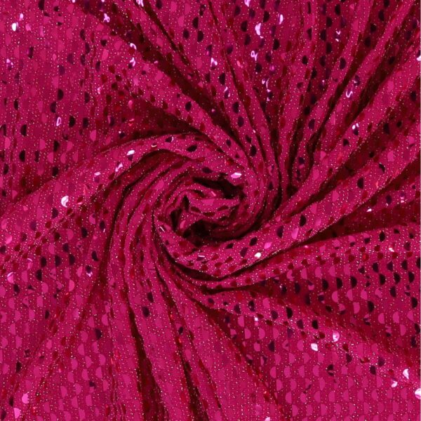 Maglia Elastica Lurex con Paillettes Mezza Luna - Fucsia Paillettes Fucsia