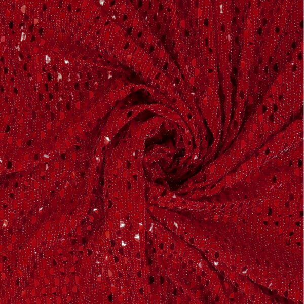 Maglia Elastica Lurex con Paillettes Mezza Luna - Rosso Paillettes Rossa