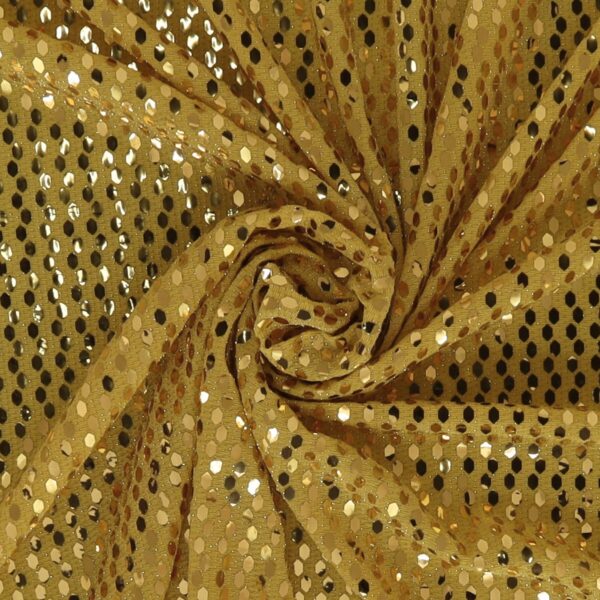 Maglia Elastica Lurex con Paillettes Esagonale - Giallo Paillettes Gialla