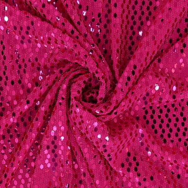 Maglia Elastica Lurex con Paillettes Esagonale - Fucsia Paillettes Fucsia