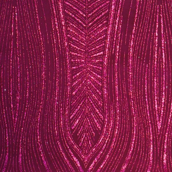 Tulle Glitter Foglia Lunga - al Metro - Fucsia Glitter Fucsia