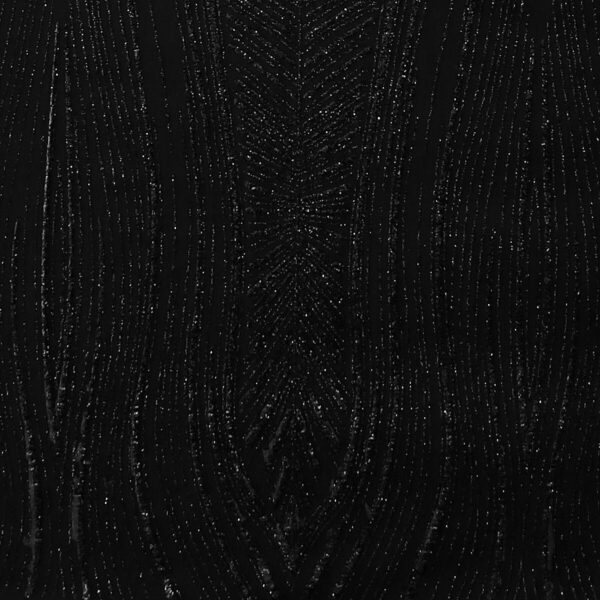 Tulle Glitter Foglia Lunga - al Metro - Nero Glitter Nero