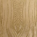 Tulle Glitter Foglia Lunga - al Metro - Nudo Glitter Oro