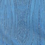 Tulle Glitter Foglia Lunga - al Metro - Turchese Glitter Turchese