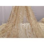 Tulle Glitter Rosone Astratto - al Metro - Nudo Glitter Oro