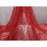Tulle Glitter Rosone Astratto - al Metro - Rosso Glitter Rosso