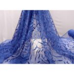 Tulle Glitter Rosone Astratto - al Metro - Blu Royal Glitter Blu