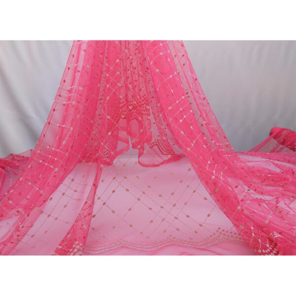 Tulle Floccato Glitter Ovale - al Metro - Fucsia Glitter Fucsia
