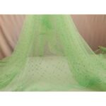 Tulle Floccato Glitter Ovale - al Metro - Verde Glitter Verde