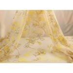 Tulle Floccato Glitter Rosone - al Metro - Giallo Floccato Giallo Glitter Oro