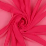 Tessuto Chiffon Creos - al Metro - Rosa Corallo Fluo