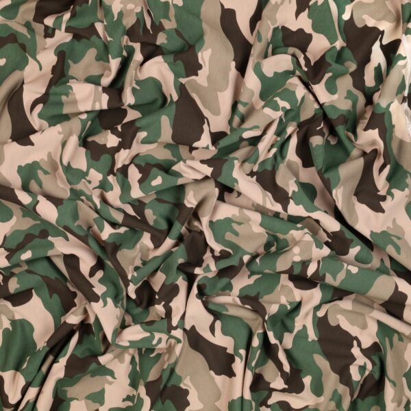 Tessuto Felpa Mimetico Camouflage non Garzata - al Metro