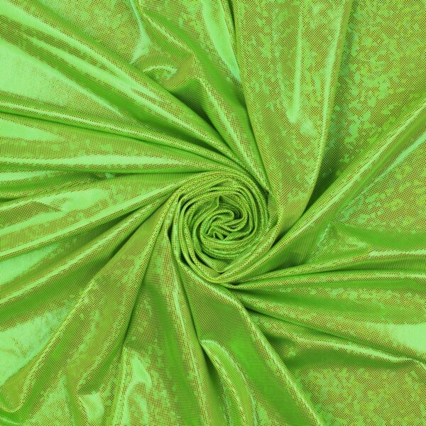 Lycra Fantasia Specchio New - al Metro - Verde Fluo