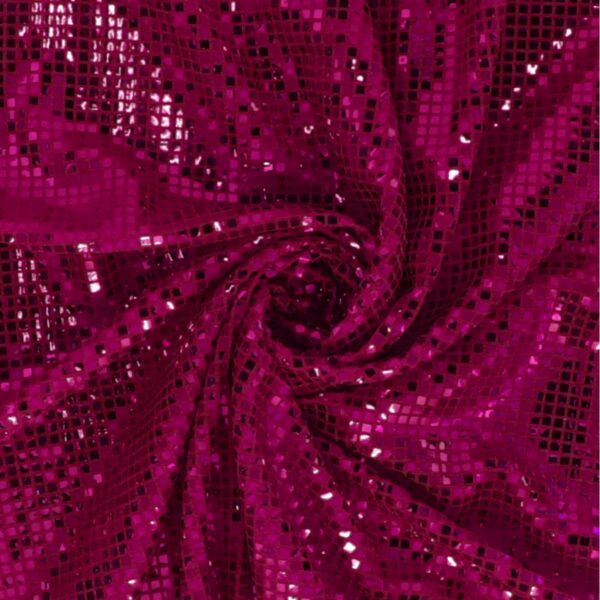 Maglia Elastica Lurex con Paillettes Quadrata - Fucsia Paillettes Fucsia