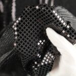 Maglia Elastica Lurex con Paillettes Quadrata - Nero Paillettes Nera