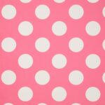 Velluto Stampato Fantasia - al Metro - Pois Grandi Bianchi fondo Rosa