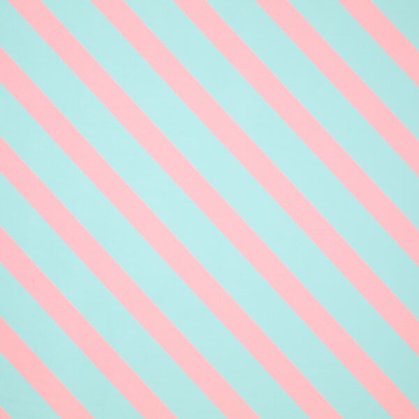 Velluto Stampato Fantasia - al Metro - Riga Diagonale Rosa/Tiffany