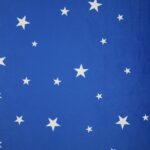 Velluto Stampato Fantasia - al Metro - Stelle Bianche fondo Blu