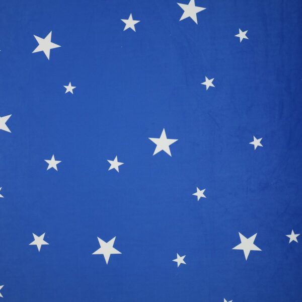 Velluto Stampato Fantasia - al Metro - Stelle Bianche fondo Blu