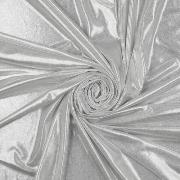 Lycra Fantasia Stardust - al Metro - Bianco Glitter Argento