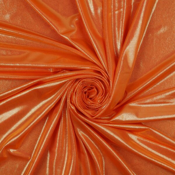Lycra Fantasia Stardust - al Metro - Arancio Fluo Glitter Oro