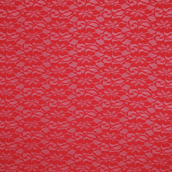 Merletto Fior d'Amore - Bielastico 00329 - al Metro - Rosso