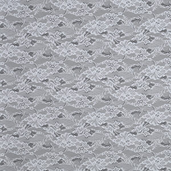 Merletto Giardino Segreto - Bielastico 3172 - al Metro - Bianco