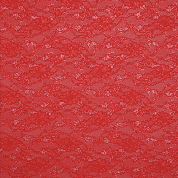 Merletto Giardino Segreto - Bielastico 3172 - al Metro - Rosso