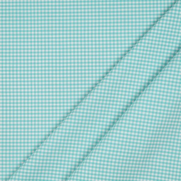 Tessuto Zephir di Cotone Tessito - Quadro Medio Verde Acqua