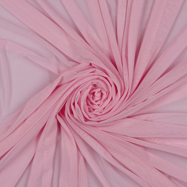 Tessuto Mesh (Tulle) Bielastico - Rosa Baby - Mezzo Metro