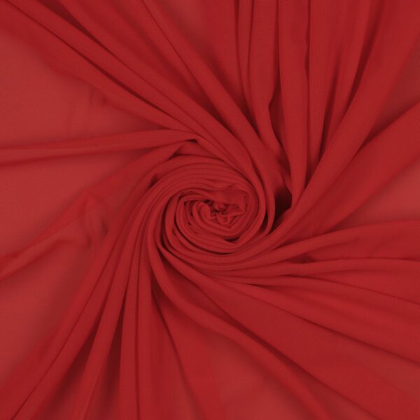 Tessuto Mesh (Tulle) Bielastico - Rosso Cadmio - Mezzo Metro