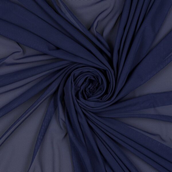 Tessuto Mesh (Tulle) Bielastico - Blu Navy - Mezzo Metro