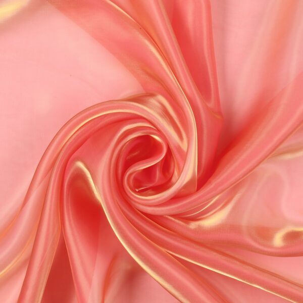 Organza Lucida - al Metro - Salmone Riflesso Oro