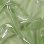 Dettaglio organza lucida salvia - trasparenza e riflessi