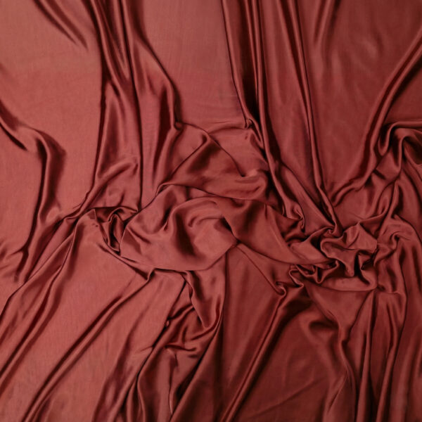 Tessuto Cupro Satin Manoseta Debacato - al Metro - TERRACOTTA ROSATA