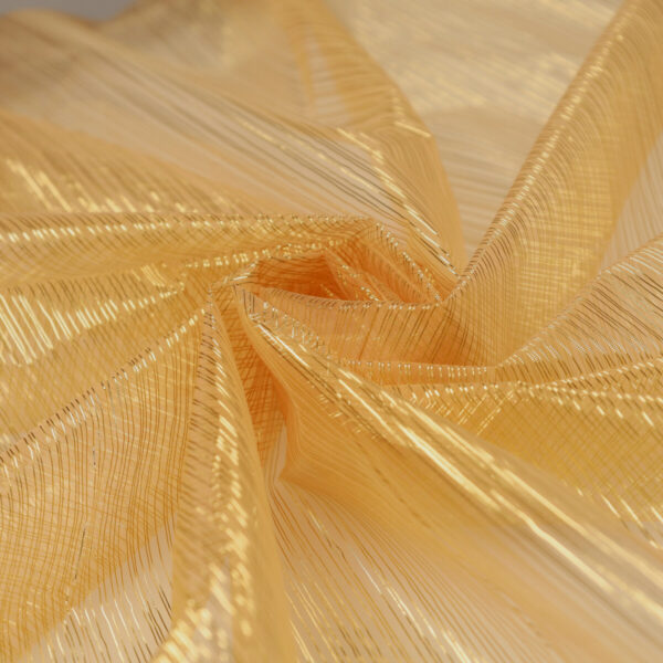 Organza Rigata con Riga Lamé Dorata - al Metro - Carne