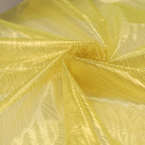 Organza Rigata con Riga Lamé Dorata - al Metro - Oro Chiaro