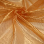 Organza Rigata con Riga Lamé Dorata - al Metro - Arancio