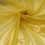 Organza Rigata con Riga Lamé Dorata - al Metro - Oro Scuro