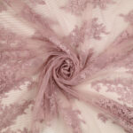 Pizzo Macramè Pregiato - Fantasia Giglio - Mezzo Metro - Rosa Cipria
