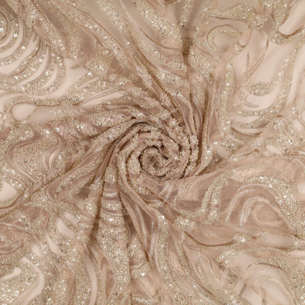 Pizzo Macramè Pregiato – Fantasia Onde – al Metro – Nudo Chiaro