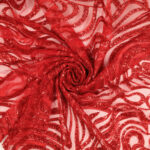 Pizzo Macramè Pregiato – Fantasia Onde – Mezzo Metro – Rosso