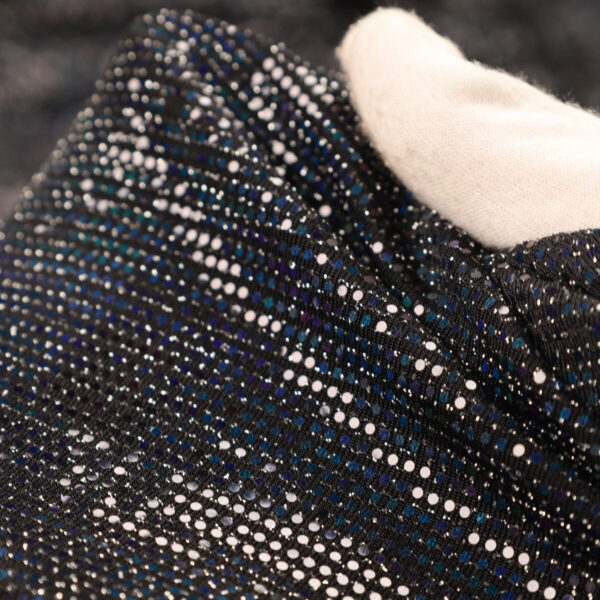 Paillettes Elastica Cerchio - al Metro - Nero Paillettes Nera Multicolor