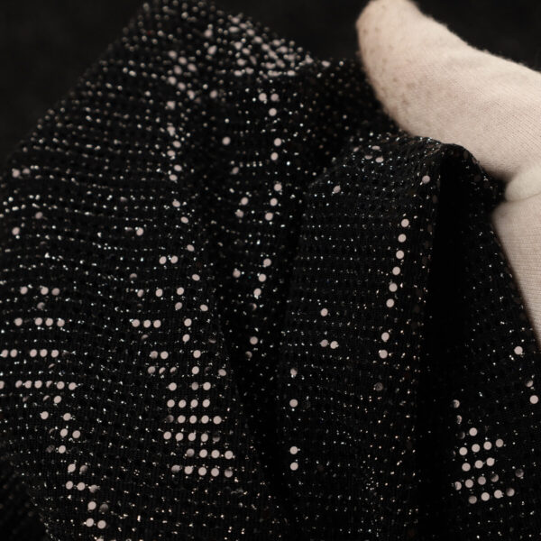 Paillettes Elastica Cerchio - al Metro - Nero Paillettes Nera